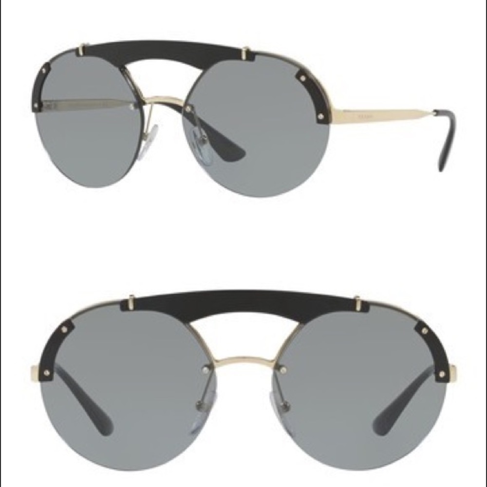 Prada 37mm Round Aviator Sunglasses